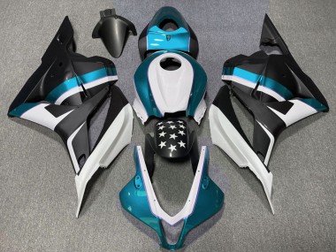 Weiß Blau Matt Schwarz Stern 2009-2012 Honda CBR600RR Motorrad Verkleidung