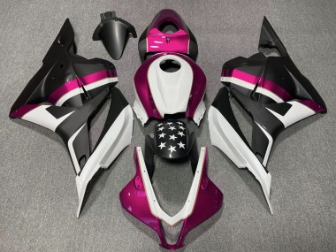 Weiß Rosa Matt Schwarz Stern 2009-2012 Honda CBR600RR Motorrad Verkleidung