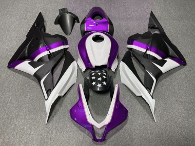 Weiß Lila Matt Schwarz Stern 2009-2012 Honda CBR600RR Motorrad Verkleidung