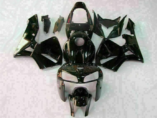 Glänzendes Schwarz Weiß 2005-2006 Honda CBR600RR Motorrad Verkleidung