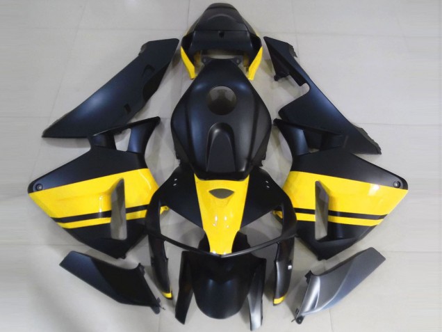 Matt Schwarz Glänzendes Gelb 2005-2006 Honda CBR600RR Motorrad Verkleidung