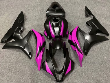 Rosa Matt Schwarz 2007-2008 Honda CBR600RR Motorrad Verkleidung