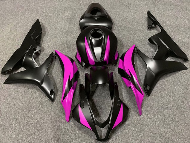 Rosa Matt Schwarz 2007-2008 Honda CBR600RR Motorrad Verkleidung