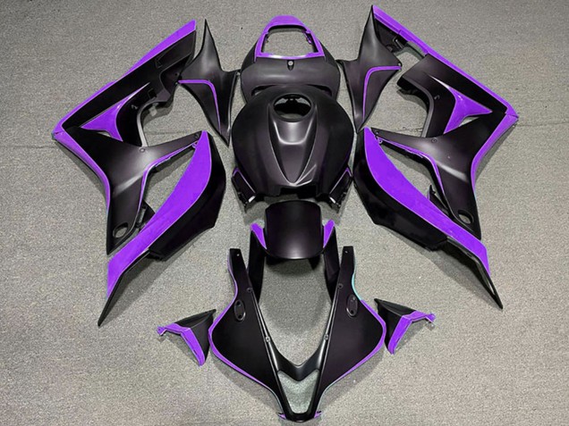 Lila Matt Schwarz 2007-2008 Honda CBR600RR Motorrad Verkleidung