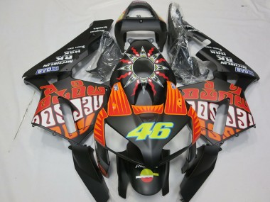 Matt Schwarz Orange Gelb Rossi 46 2003-2004 Honda CBR600RR Motorrad Verkleidung