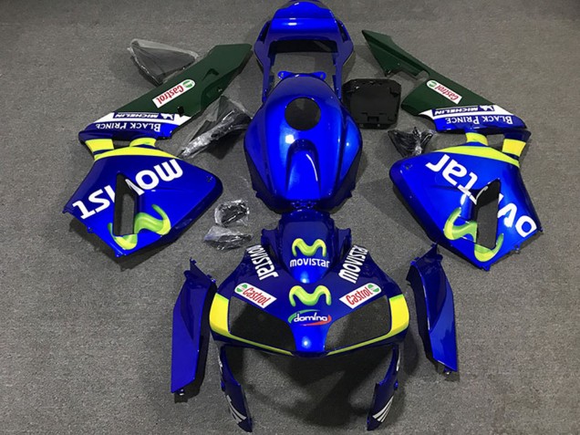 Blau Gelb Grün MoviStar 2003-2004 Honda CBR600RR Motorrad Verkleidung