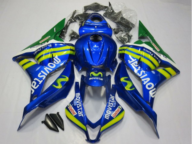 Blau Grün MoviStar 2009-2012 Honda CBR600RR Motorrad Verkleidung