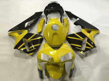 MuSternd Gelb Glänzendes Schwarz 2003-2004 Honda CBR600RR Motorrad Verkleidung
