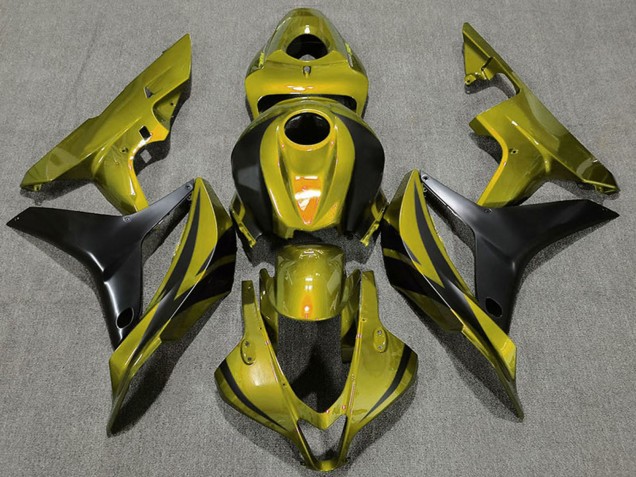 Gold Matt Schwarz OEM Stil 2007-2008 Honda CBR600RR Motorrad Verkleidung