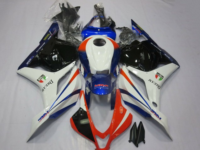 Weiß Blau Rot Glänzendes Schwarz 2009-2012 Honda CBR600RR Motorrad Verkleidung