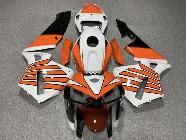 Weiß Orange Flügel 2005-2006 Honda CBR600RR Motorrad Verkleidung