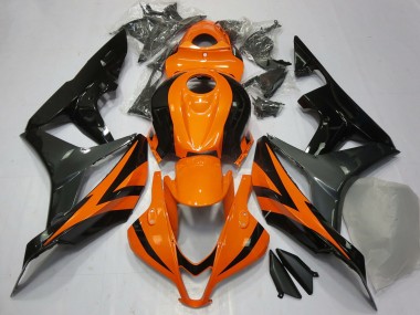 Orange Grau Glänzendes Schwarz 2007-2008 Honda CBR600RR Motorrad Verkleidung