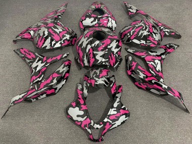 Rosa Silber Camouflage 2009-2012 Honda CBR600RR Motorrad Verkleidung