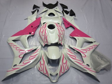 Weiß Rosa Flamme 2007-2008 Honda CBR600RR Motorrad Verkleidung