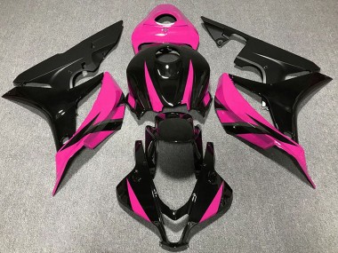 Rosa Glänzendes Schwarz Matt Schwarz 2007-2008 Honda CBR600RR Motorrad Verkleidung