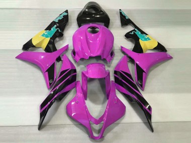 Rosa Gelb Glänzendes Schwarz Blau Stier 2007-2008 Honda CBR600RR Motorrad Verkleidung