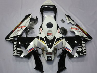 Weiß Gelb Glänzendes Schwarz HRC Playboy 2003-2004 Honda CBR600RR Motorrad Verkleidung