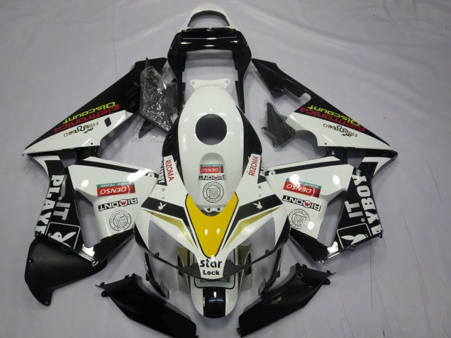 Weiß Gelb Glänzendes Schwarz Playboy Stil 2003-2004 Honda CBR600RR Motorrad Verkleidung