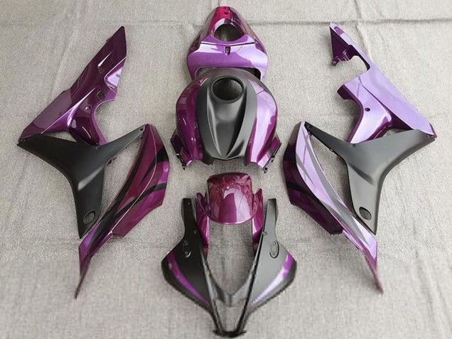 Lila Matt Schwarz 2007-2008 Honda CBR600RR Motorrad Verkleidung