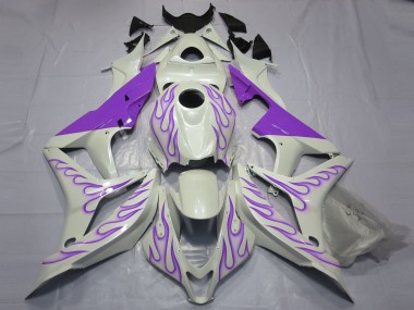 Weiß Lila Flamme 2007-2008 Honda CBR600RR Motorrad Verkleidung