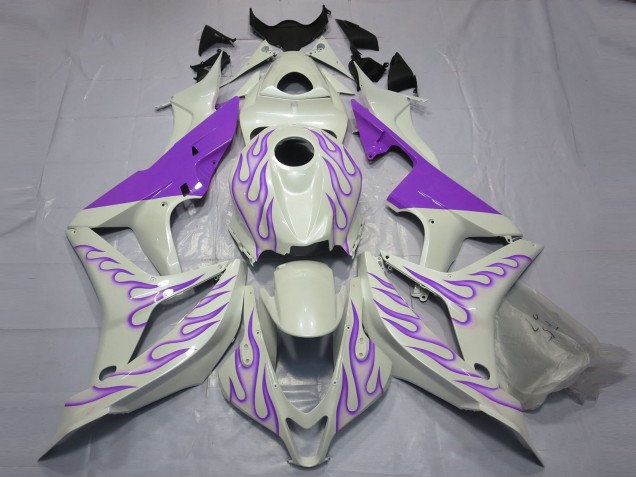Weiß Lila Flamme 2007-2008 Honda CBR600RR Motorrad Verkleidung