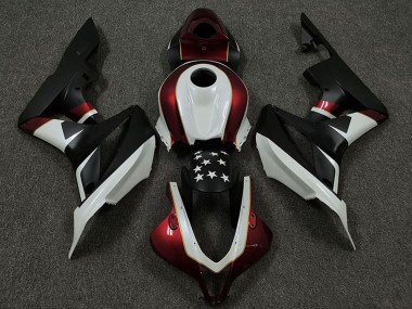Weiß Rot Matt Schwarz Stern 2009-2012 Honda CBR600RR Motorrad Verkleidung