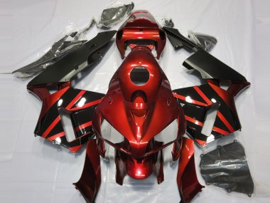 Rot Glänzendes Schwarz Design 2005-2006 Honda CBR600RR Motorrad Verkleidung