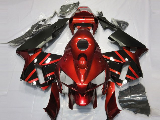 Rot Glänzendes Schwarz Design 2005-2006 Honda CBR600RR Motorrad Verkleidung