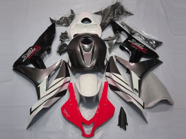Weiß Rot Grau Glänzendes Schwarz 2007-2008 Honda CBR600RR Motorrad Verkleidung