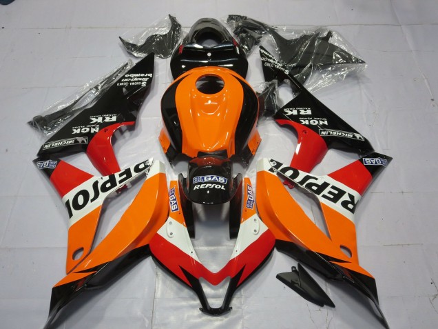 Orange Weiß Rot Glänzendes Schwarz Repsol 2007-2008 Honda CBR600RR Motorrad Verkleidung