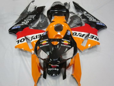 Orange Weiß Rot Glänzendes Schwarz Repsol Man Power 2005-2006 Honda CBR600RR Motorrad Verkleidung