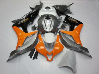 Silber Orange Glänzendes Schwarz 2007-2008 Honda CBR600RR Motorrad Verkleidung