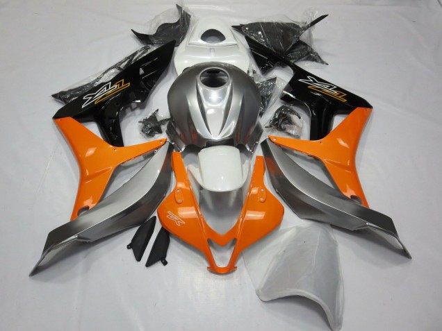 Silber Orange Glänzendes Schwarz 2007-2008 Honda CBR600RR Motorrad Verkleidung