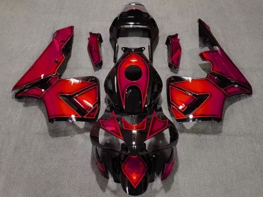 Rot Glänzendes Schwarz 2003-2004 Honda CBR600RR Motorrad Verkleidung