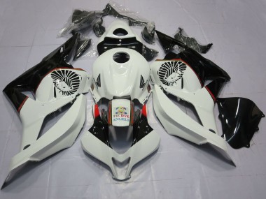 Weiß Glänzendes Schwarz Tie Dye 2009-2012 Honda CBR600RR Motorrad Verkleidung