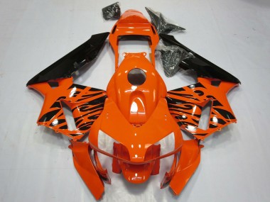 Orange Glänzendes Schwarz Tribal 2003-2004 Honda CBR600RR Motorrad Verkleidung