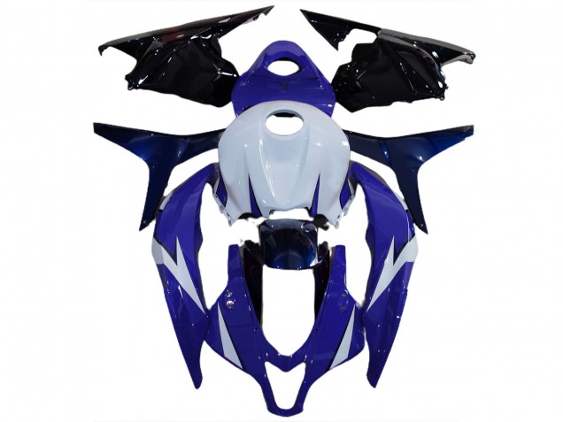 Weiß Blau Glänzendes Schwarz 2009-2012 Honda CBR600RR Motorrad Verkleidung