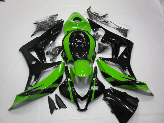 Grün Glänzendes Schwarz 2007-2008 Honda CBR600RR Motorrad Verkleidung