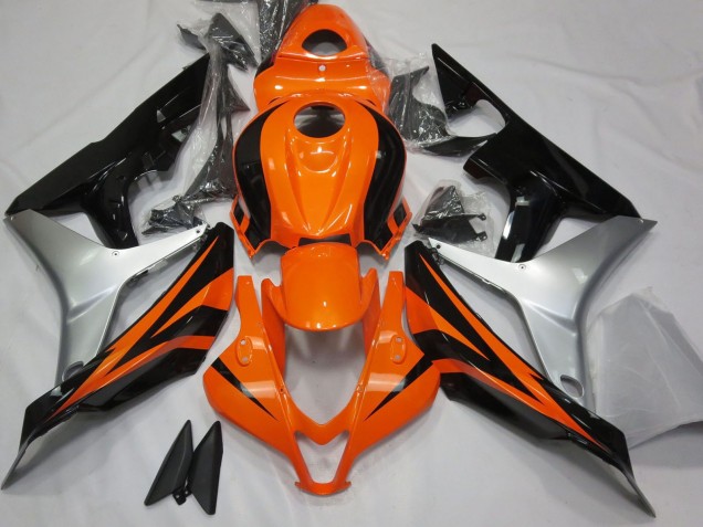 Silber Orange Glänzendes Schwarz OEM Stil 2007-2008 Honda CBR600RR Motorrad Verkleidung