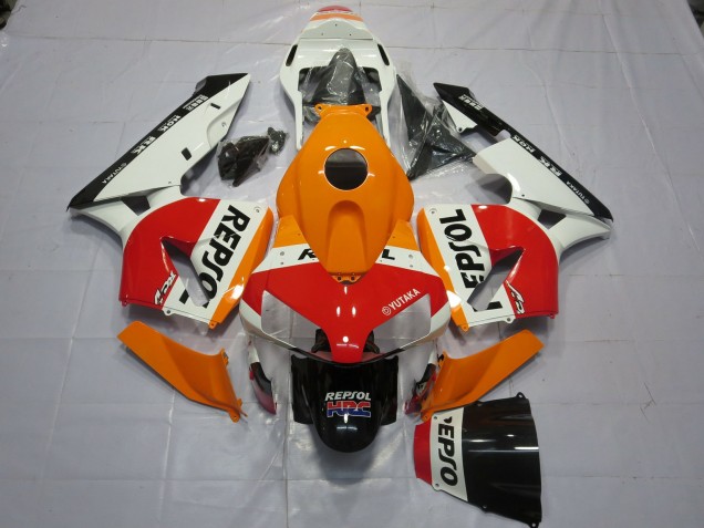 Orange Weiß Rot Glänzendes Schwarz Repsol 2003-2004 Honda CBR600RR Motorrad Verkleidung