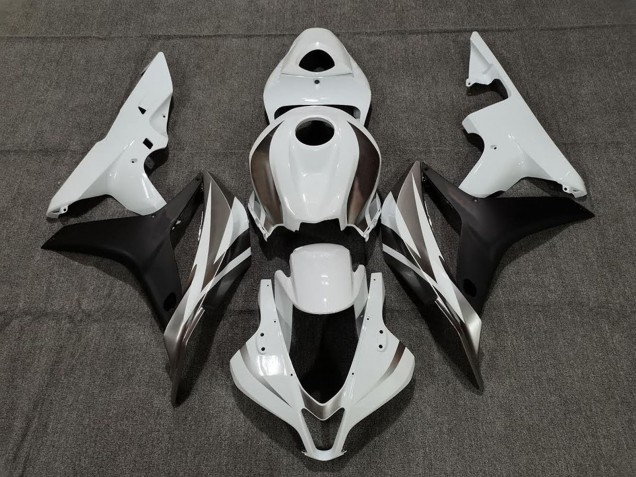 Weiß Matt Schwarz 2007-2008 Honda CBR600RR Motorrad Verkleidung