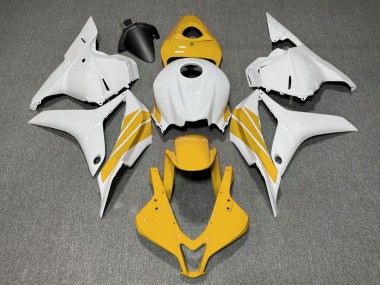Weiß Gelb Streifen 2009-2012 Honda CBR600RR Motorrad Verkleidung