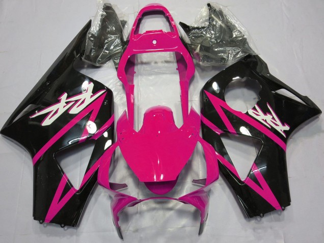 Rosa Glänzendes Schwarz 2002-2003 Honda CBR954RR Motorrad Verkleidung