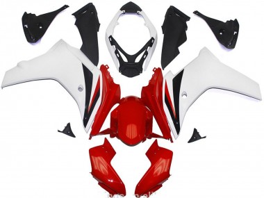 Weiß Rot Glänzendes Schwarz 2011-2013 Honda CBR600F Abs Motorrad Verkleidungen