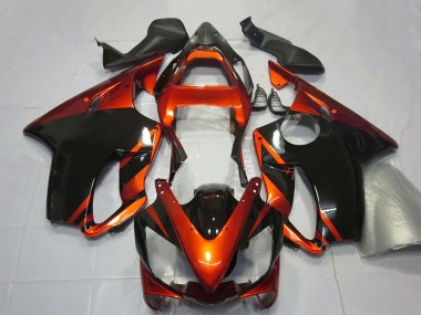 Orange Glänzendes Schwarz 2001-2003 Honda CBR600 F4i Motorrad Verkleidung