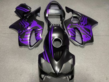 Lila Matt Schwarz Schädel 2001-2003 Honda CBR600 F4i Motorrad Verkleidung