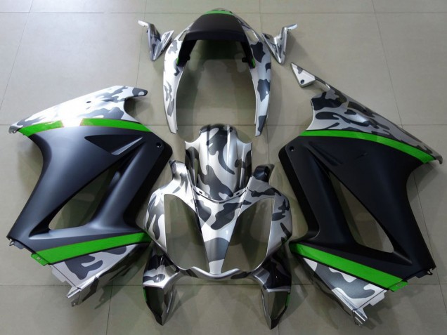 Grau Camouflage Grün Matt Schwarz 2002-2013 Honda VFR 800 Motorrad Verkleidung