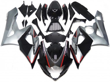 Glänzendes Schwarz Silber Rot 2005-2006 Suzuki GSXR 1000 Motorrad Verkleidung