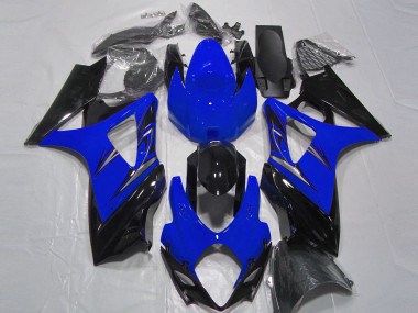 Blau Glänzendes Schwarz 2007-2008 Suzuki GSXR 1000 Motorrad Verkleidung