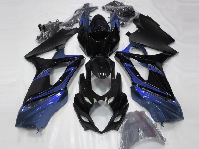 Blau Glänzendes Schwarz 2007-2008 Suzuki GSXR 1000 Motorrad Verkleidung